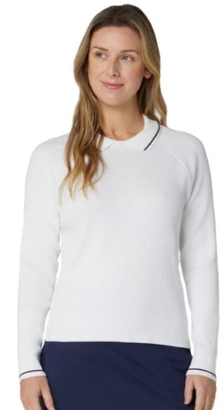 Callaway Collared dámsky sveter, brilliant white