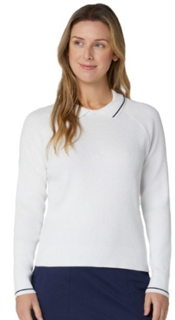 Callaway Collared dámsky sveter, brilliant white
