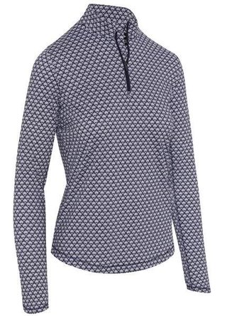 Callaway Scarf Geo Print Long Sleeve dámske polo, peacoat