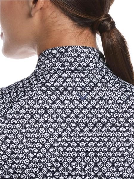 Callaway Scarf Geo Print Long Sleeve dámske polo, peacoat