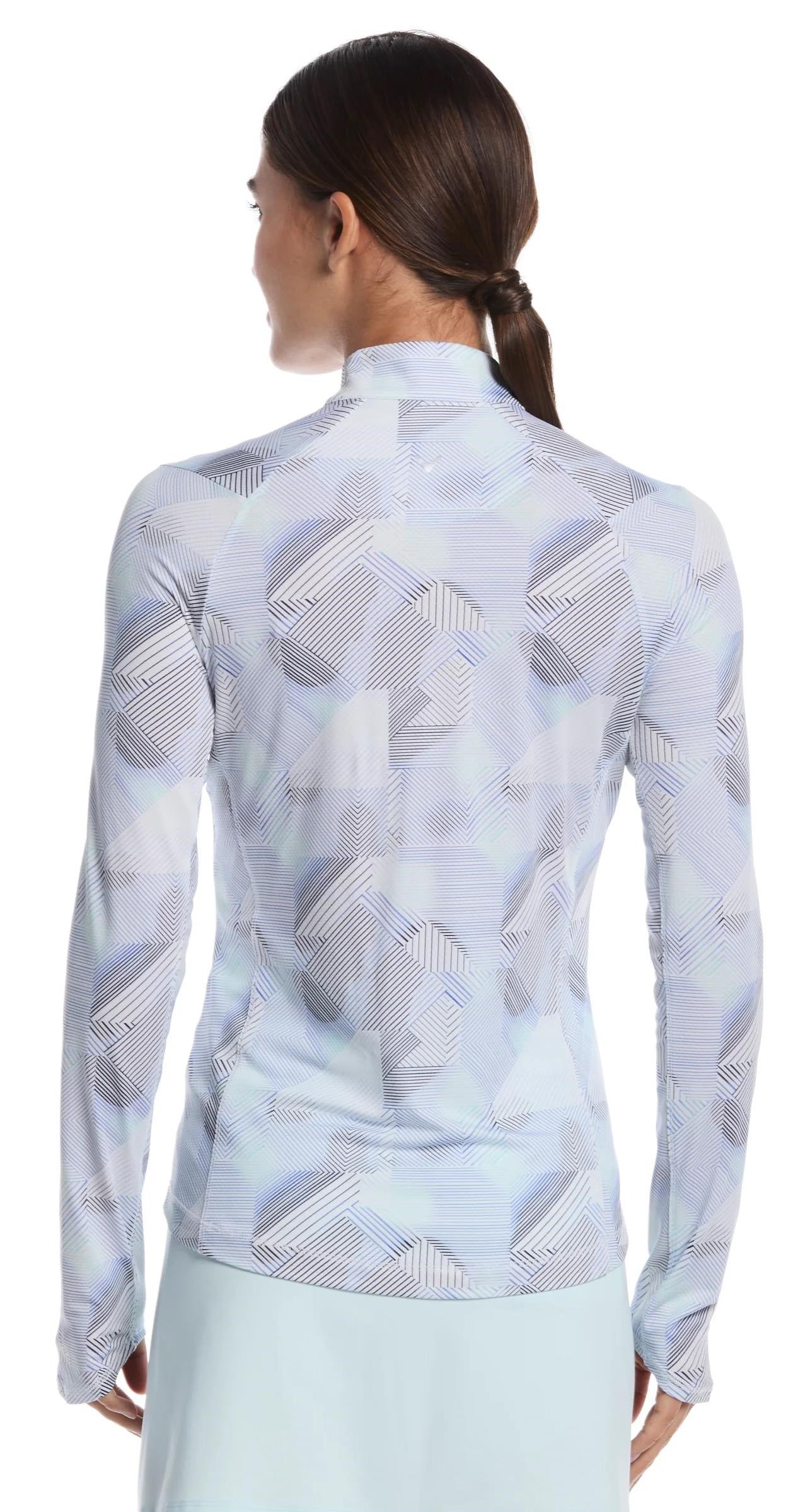 Callaway Active Geo Printed dámske polo s dlhým rukávom, brilliant white