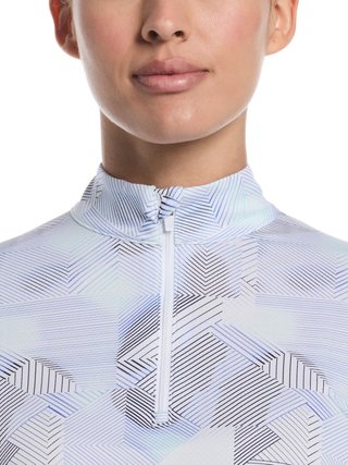 Callaway Active Geo Printed dámske polo s dlhým rukávom, brilliant white