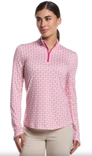 Callaway Deco Geo Printed dámska mikina, fuchsia purple