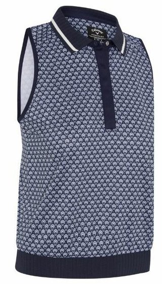 Callaway Scarf Geo Printed Sleeveless dámske polo, peacoat