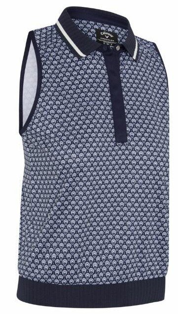 Callaway Scarf Geo Printed Sleeveless dámske polo, peacoat