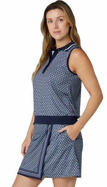 Callaway Scarf Geo Printed Sleeveless dámske polo, peacoat