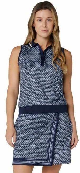 Callaway Scarf Geo Printed Sleeveless dámske polo, peacoat