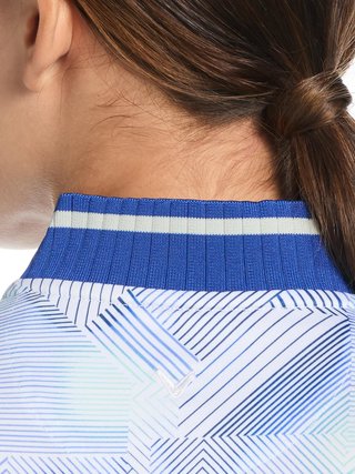Callaway Sleeveless Rib Collar 1/4 ZIP Print dámske polo, bright white