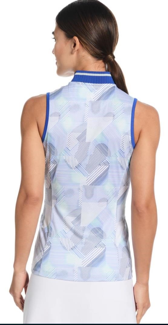 Callaway Sleeveless Rib Collar 1/4 Zip dámske polo, brilliant white