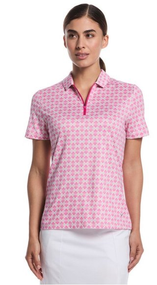 Callaway Deco Geo Print dámske polo, fuchsia purple