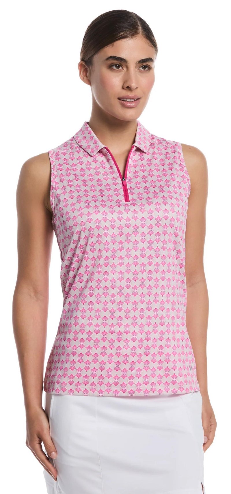 Callaway Deco Geo Print Sleeveless dámske polo, fuchsia purple