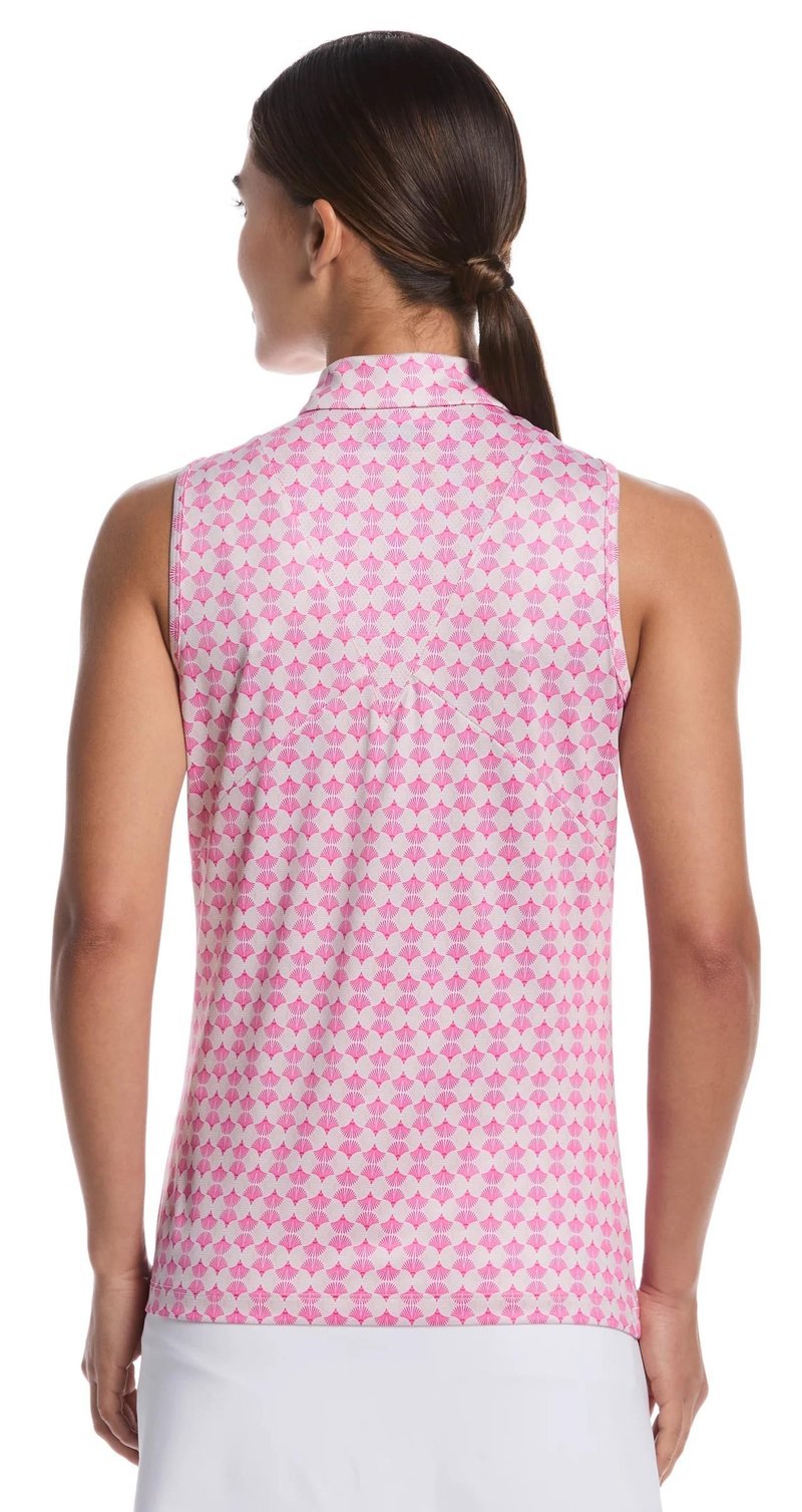 Callaway Deco Geo Print Sleeveless dámske polo, fuchsia purple