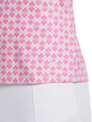Callaway Deco Geo Print Sleeveless dámske polo, fuchsia purple