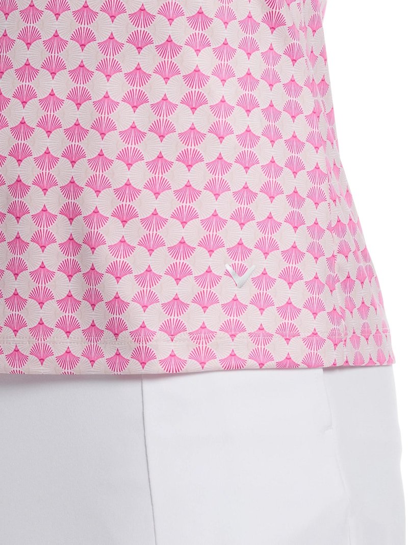 Callaway Deco Geo Print Sleeveless dámske polo, fuchsia purple