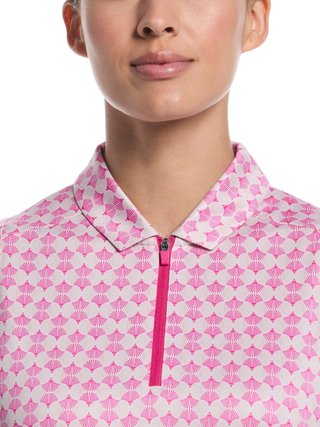 Callaway Deco Geo Print Sleeveless dámske polo, fuchsia purple