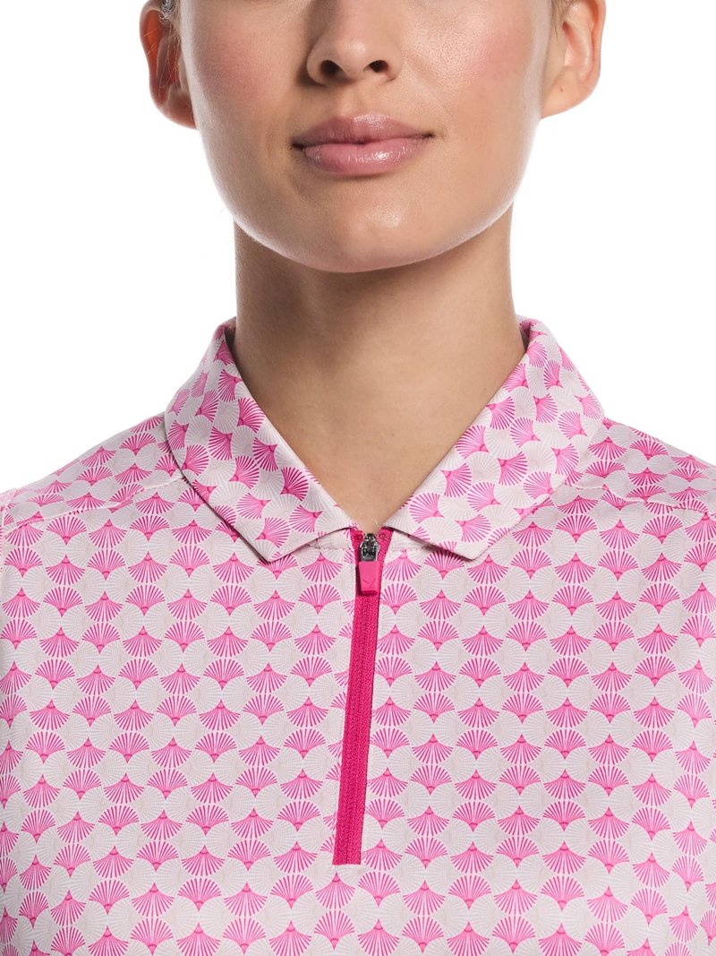 Callaway Deco Geo Print Sleeveless dámske polo, fuchsia purple
