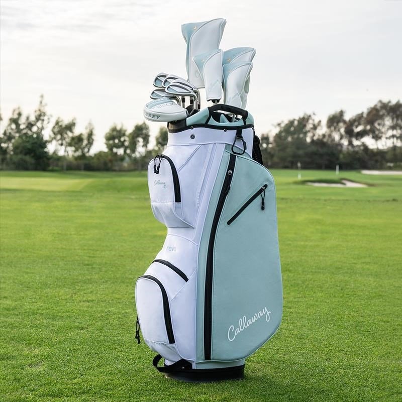 Callaway Reva 26 11PC Peach/Surf dámsky golfový set (grafit), LRH + cart bag