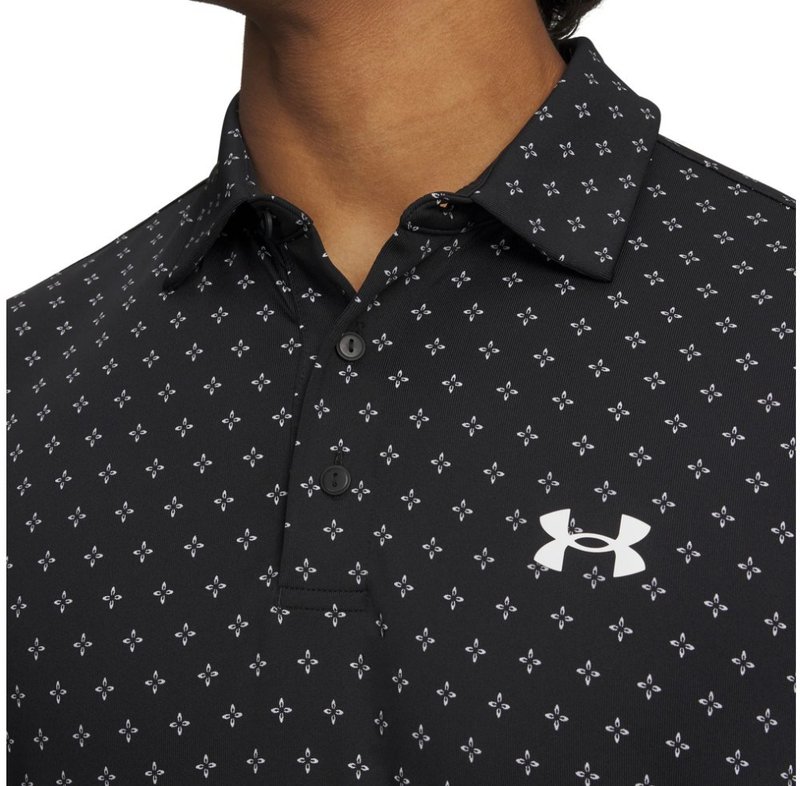 Under Armour Playoff 3.0 Printed pánske polo, čierno/biele