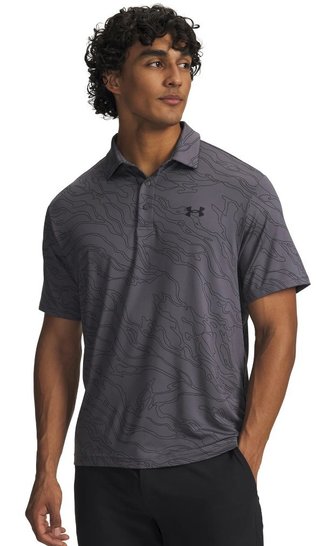 Under Armour Playoff 3.0 Printed pánske polo, castlerock/black