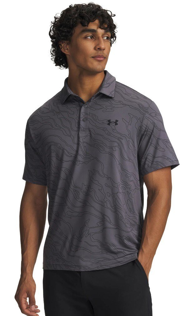 Under Armour Playoff 3.0 Printed pánske polo, castlerock/black