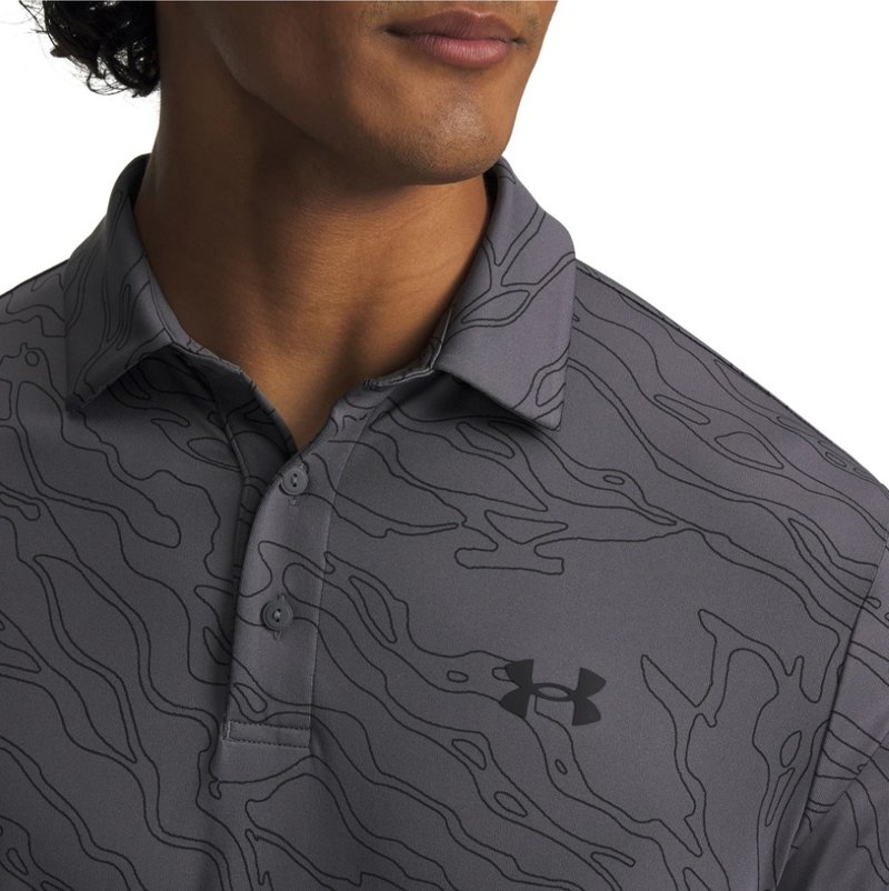 Under Armour Playoff 3.0 Printed pánske polo, castlerock/black