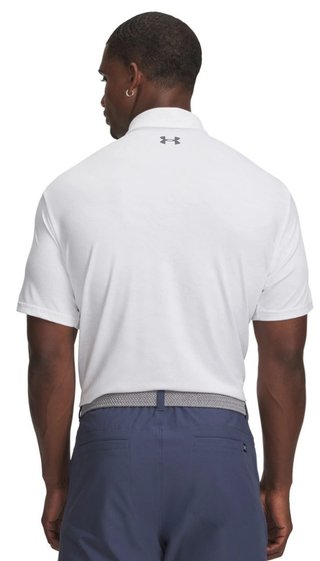 Under Armour Playoff 3.0 Printed pánske polo, white/distant grey