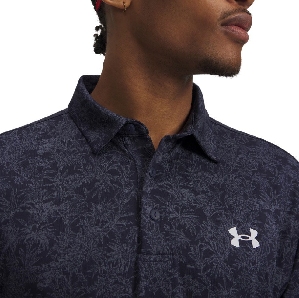 Under Armour Playoff 3.0 Printed pánske polo, midnight navy/white