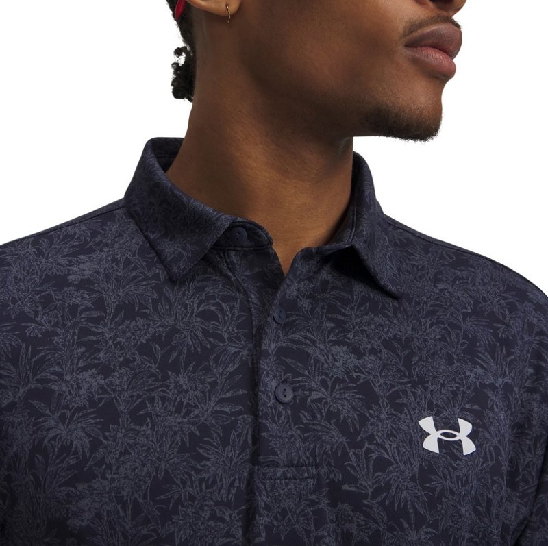 Under Armour Playoff 3.0 Printed pánske polo, midnight navy/white
