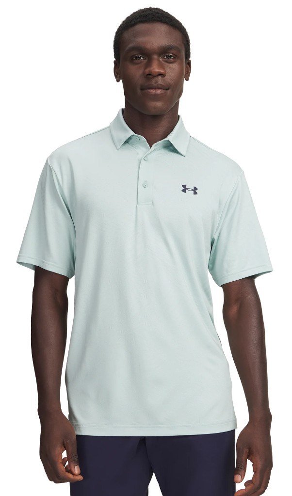 Under Armour Playoff Jacquard pánske polo, enamel blue/illusion green