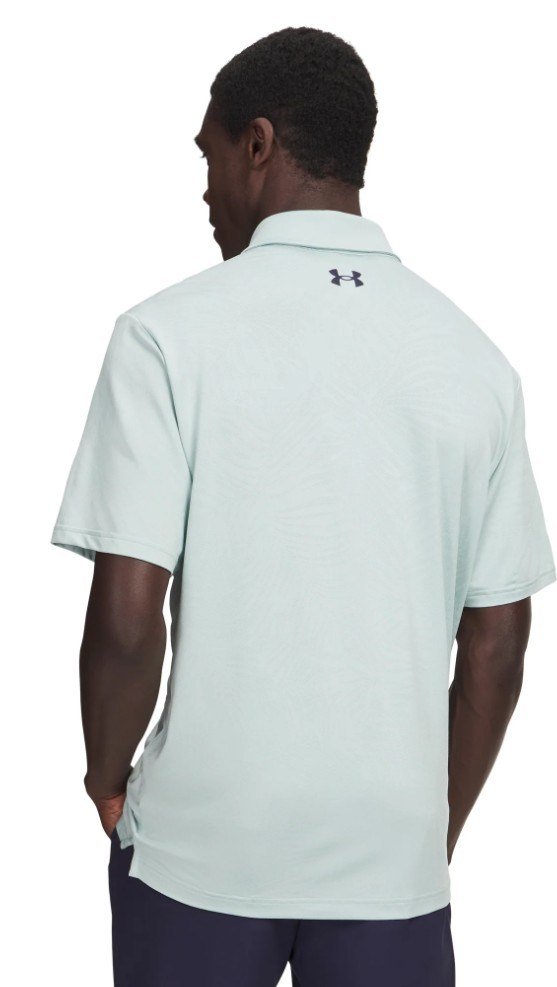 Under Armour Playoff Jacquard pánske polo, enamel blue/illusion green