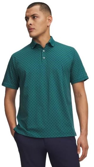 Under Armour ArmourDry Print Rib pánske polo, rack green/arden green/midnight navy