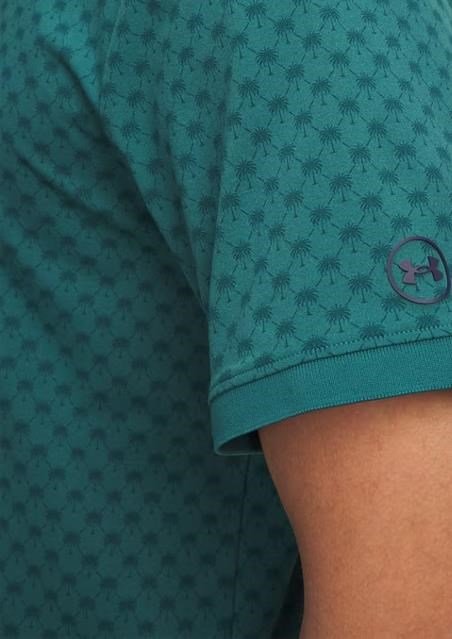 Under Armour ArmourDry Print Rib pánske polo, rack green/arden green/midnight navy