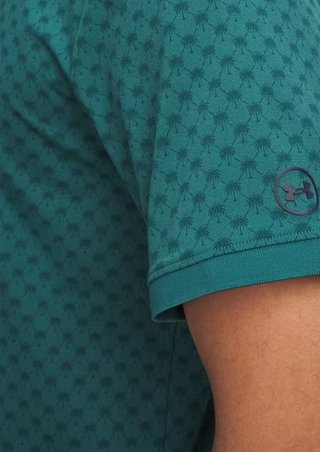 Under Armour ArmourDry Print Rib pánske polo, rack green/arden green/midnight navy