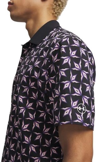 Under Armour ArmourDry Printed pánske polo, čierne/posh pink/biele
