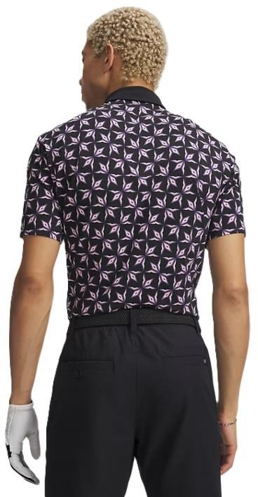 Under Armour ArmourDry Printed pánske polo, čierne/posh pink/biele