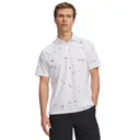 Under Armour ArmourDry Printed pánske polo, bielo/rack green/čierne