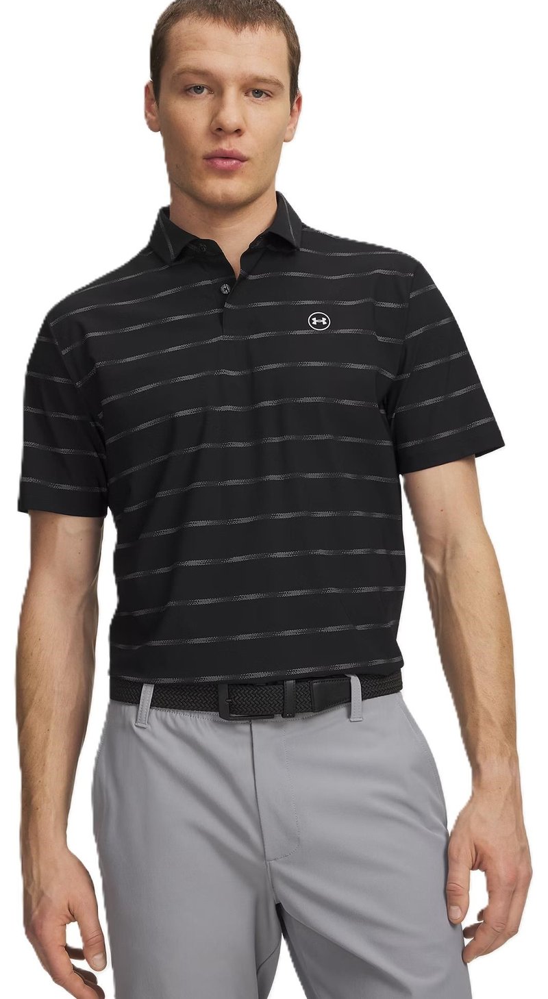 Under Armour Drive Chill Printed pánske polo, black/castlerock/halo gray
