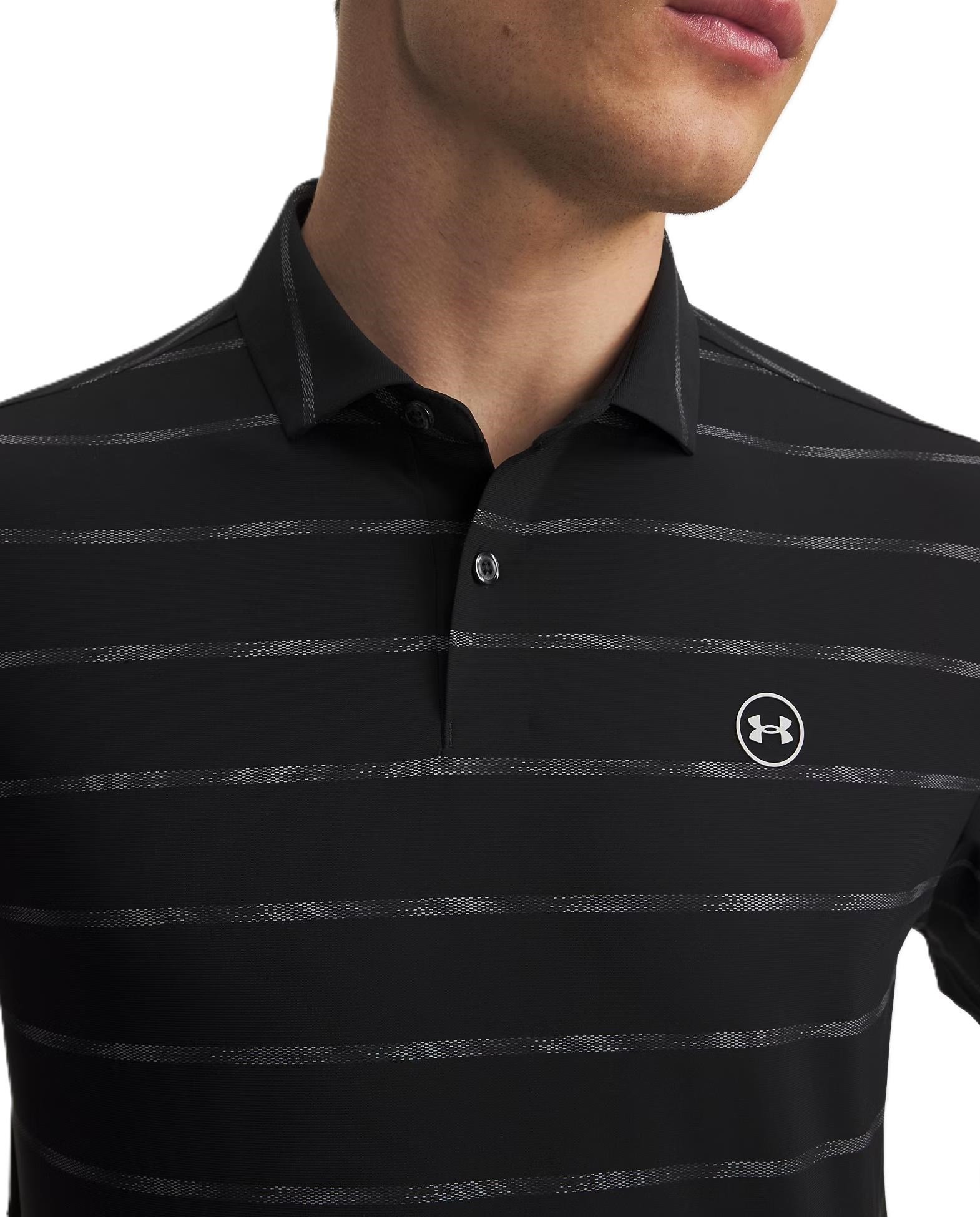 Under Armour Drive Chill Printed pánske polo, black/castlerock/halo gray