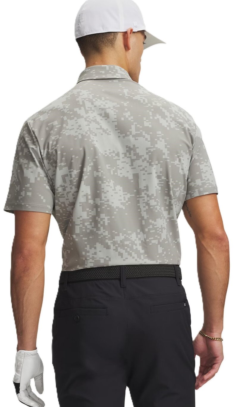 Under Armour Drive Chill Printed pánske polo, titanium/clay green/black