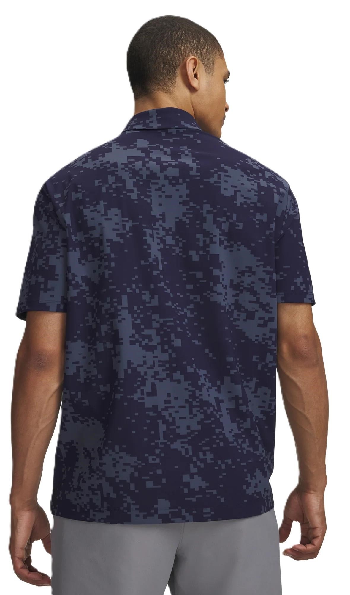 Under Armour Drive Chill Printed pánske polo, midnight navy/halo grey