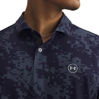 Under Armour Drive Chill Printed pánske polo, midnight navy/halo grey