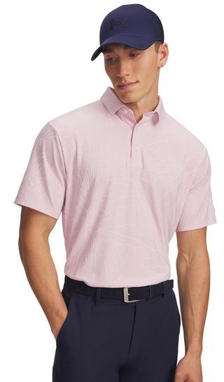 Under Armour Dry Jacquard pánske polo, prime pink/pink dusk