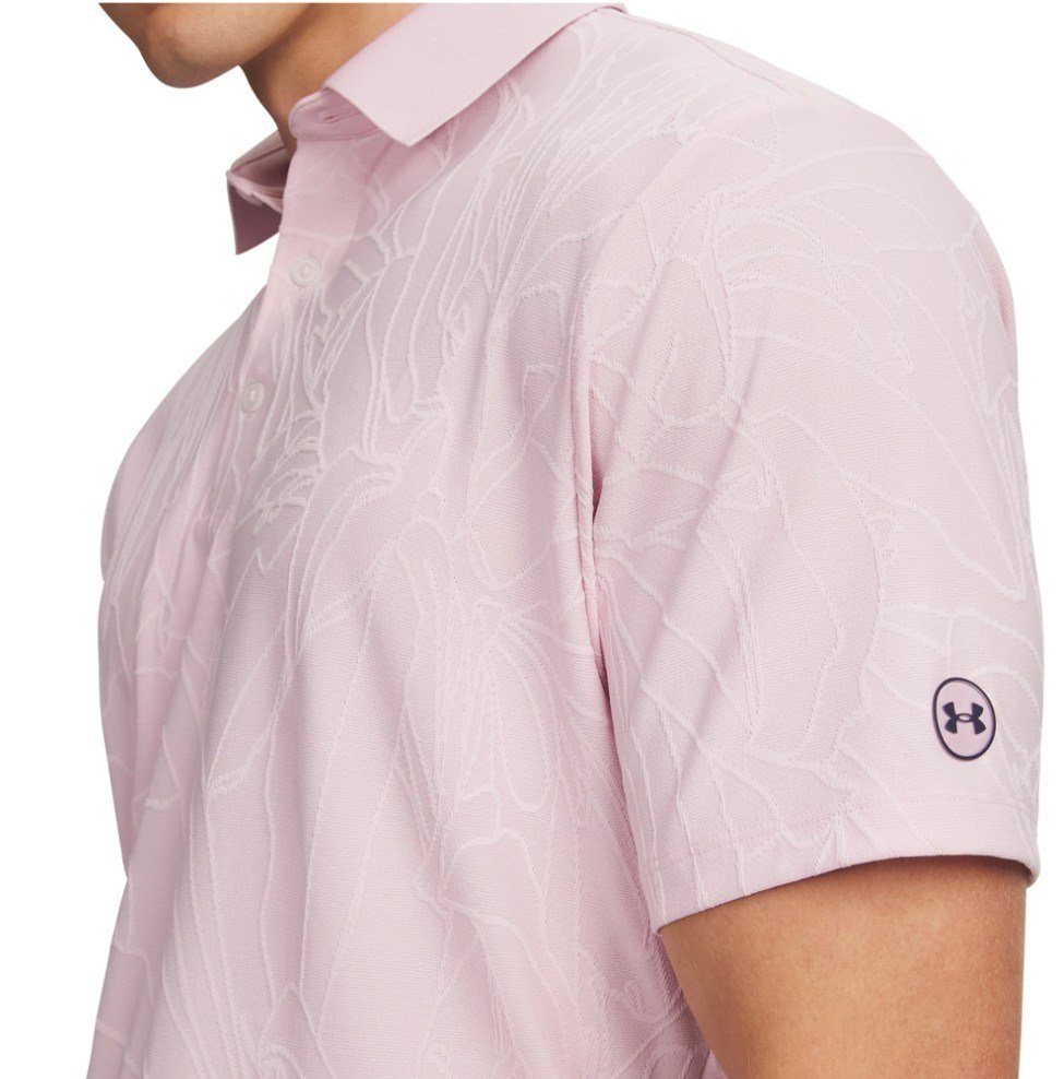 Under Armour Dry Jacquard pánske polo, prime pink/pink dusk