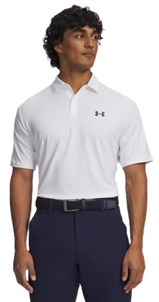 Under Armour Matchplay pánske polo, bielo/pitch gray