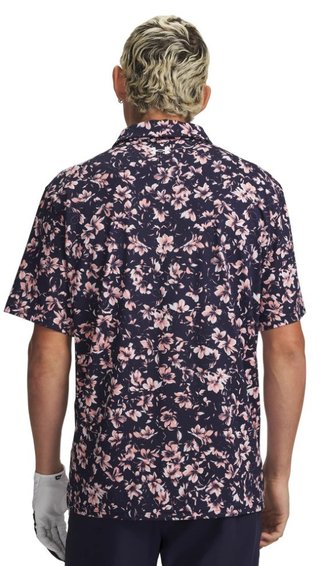 Under Armour Matchplay Printed pánske polo, midnight navy/posh pink