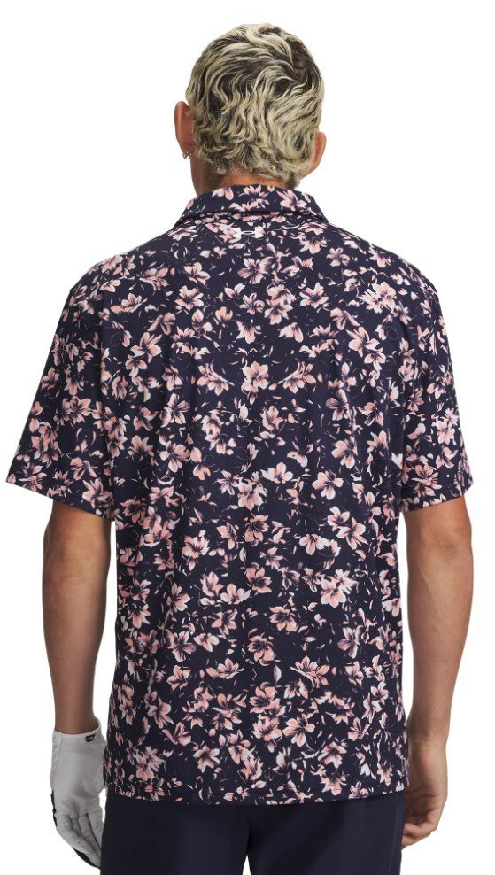 Under Armour Matchplay Printed pánske polo, midnight navy/posh pink