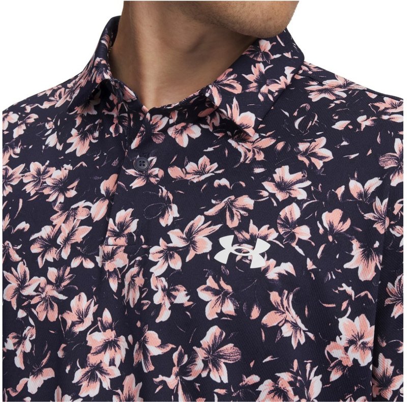 Under Armour Matchplay Printed pánske polo, midnight navy/posh pink