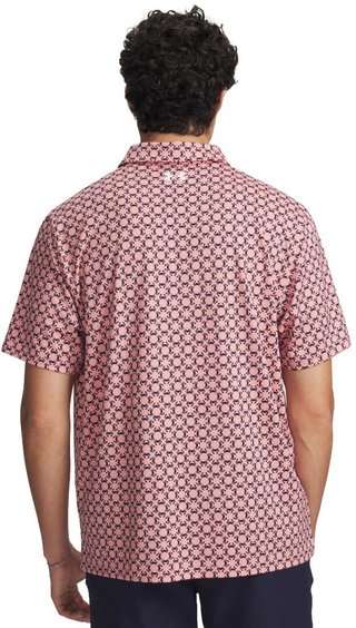 Under Armour Matchplay Printed pánske polo, posh pink/midnight navy