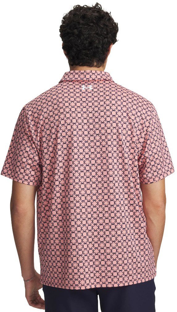 Under Armour Matchplay Printed pánske polo, posh pink/midnight navy
