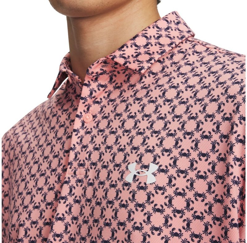 Under Armour Matchplay Printed pánske polo, posh pink/midnight navy